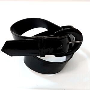 Black Faux Patent Leather Belt size 6